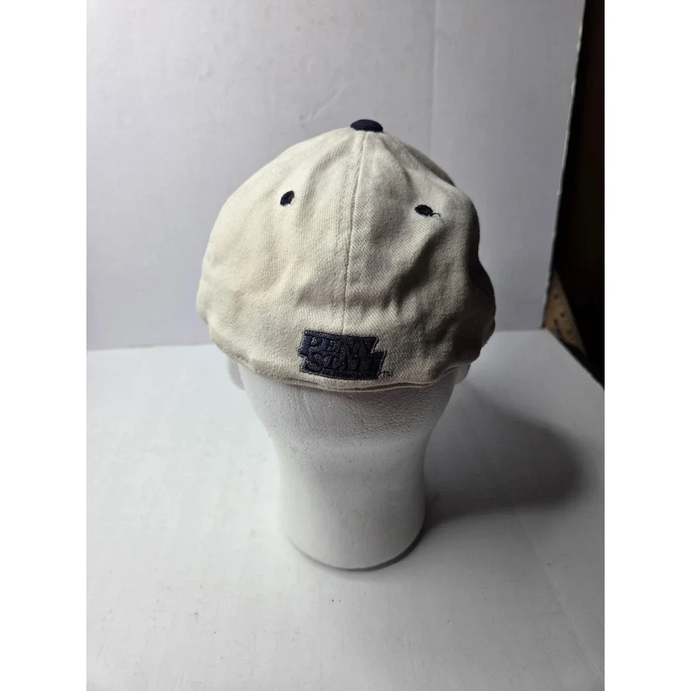 Penn State Nittany Lions Fitted Hat Team Spirit Cream Navy Blue Size 7 1/4 Hat‎